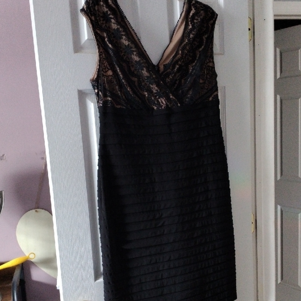 Dressbarn Black and Beige Lace Dress